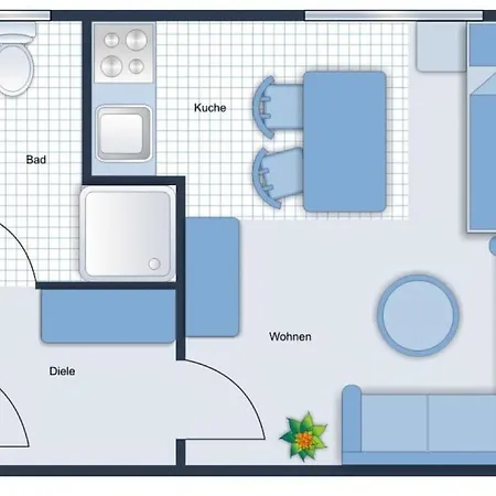 Kleine Moblierte 1-zimmer In Apartment